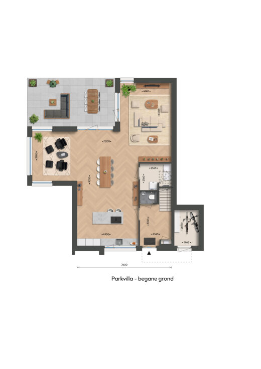 Begane grond - parkvilla Zuidzijde (bnr 48)